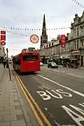 Bus lane in Aberdeen, Scotland