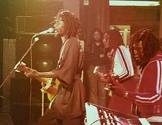 Peter Tosh (left) on the Bush Doctor tour, 1978