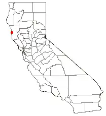 Location of Fort Bragg, California