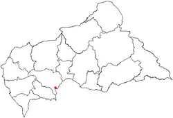 Map of the Central African Republic showing Bangui