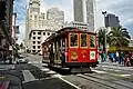 A cable car on Powell Street in 2015.