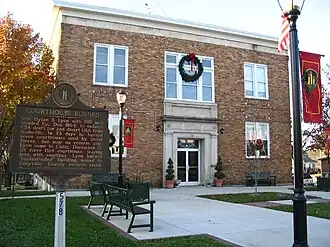 The old Trigg County courthouse in Cadiz, Kentucky. It was torn down in 2008 to make way for a new courthouse, which is already completed.