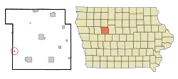 Location of Yetter, Iowa