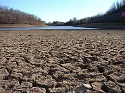 A dry riverbed in California, which is experiencing its worst megadrought in 1,200 years.