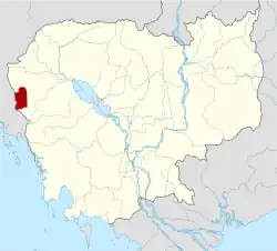 Map of Cambodia highlighting Pailin