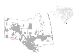 Location of Los Indios in Cameron County, Texas