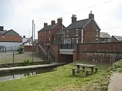 The Montgomery Canal passing through Llanymynech, Shropshire, England