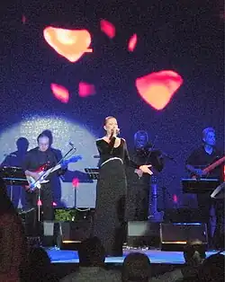 Candan Erçetin during a concert performing.