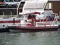 Light boat on the river Seine