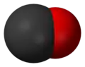 Spacefill model of carbon monoxide