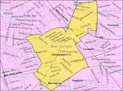 Census Bureau map of Barrington, New Jersey
