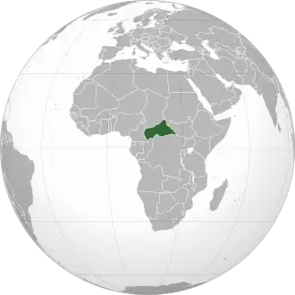 Location of the Central African Republic