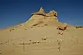 A whale skeleton at Wadi Al-Hitan (Arabic: وادي الحيتان, "Whales Valley") near Faiyum