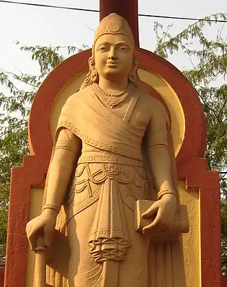 Modern statue of Chandragupta Maurya at Birla Temple, Delhi
