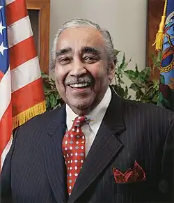 Color photograph of Representative Rangel as chairman of the House Ways and Means Committee