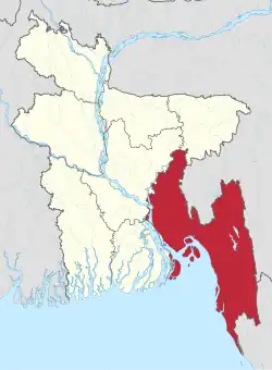 Map of Chittagong Division