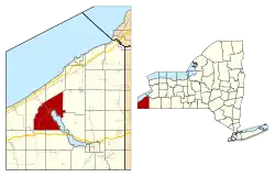 Location of Chautauqua in Chautauqua County, New York and New York