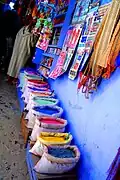 Bags of powder used to color paint