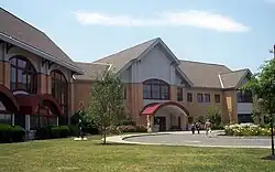 The Cherry Hill Public Library, one of the largest libraries in New Jersey, U.S., at 72,000 square feet (6,700&nbsp;m2)