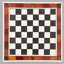 Chessboard, ebony and ivory