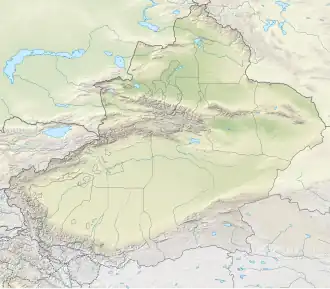 Location of Lop Nur within Xinjiang