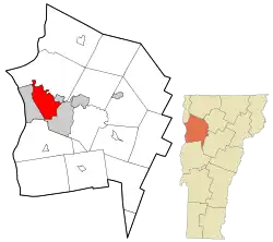Location in Chittenden County, Vermont
