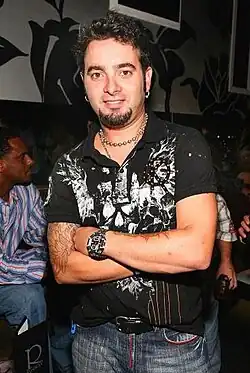 Kirkpatrick at a screening of Mission: Manband in NYC in August 2003