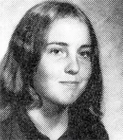 Chrisann Brennan in the 1972 edition of the Pegasus yearbook produced by Homestead High School.