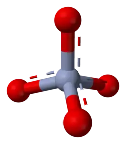 Ball-and-stick model of the chromate anion