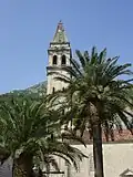 Church in Perasto (Perast) with typical Venetian belfry