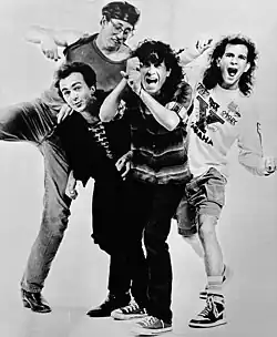 Circle Jerks c. 1987.  L-R: Zander Schloss, Keith Clark, Keith Morris and Greg Hetson.