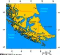 Punta Arenas at north shore of strait of Magallanes