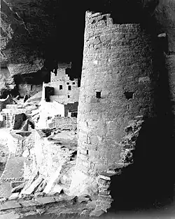 Round tower, Cliff Palace in 1941.Photograph by Ansel Adams.