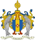 Blue a pale or charged with the Cross of Christ