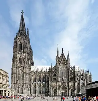 Cathedral of Cologne, Germany. It is a UNESCO World Heritage site and one of the most famous churches in Germany.
