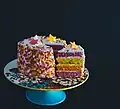 Rainbow coloured cake