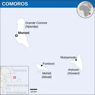 Location of Comoros