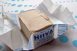 A block of fresh yeast
