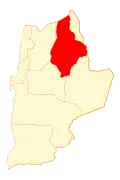 Map of the Calama commune in Antofagasta Region
