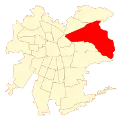 Map of Las Condes commune in Greater Santiago