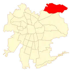 Map of Lo Barnechea commune in Santiago Metropolitan Region