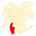 Map of San Bernardo commune within Greater Santiago