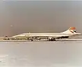 Concorde G-BOAG in the red tail livery of British Airways