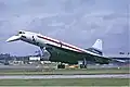 A Concorde landing, showing the "nose" tilted down