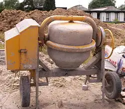 An electric concrete mixer