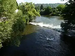 Confluence of the Lez and Salat rivers in Saint-Girons