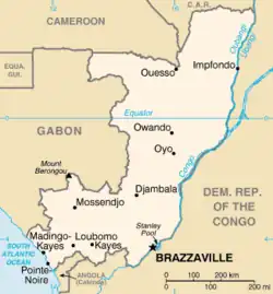 Map of the Republic of the Congo