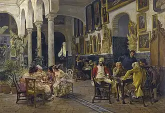 Conversation in a Sevillan Courtyard