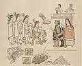Aztec drawing of Cortés's first meeting with Motecuhzoma II