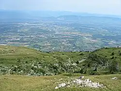 Looking towards Geneva from the summit of Cret de la Neige